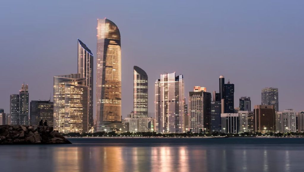 seascape with skyscrapers in Sharjah