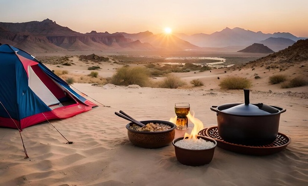 cooking food in desert in dubai