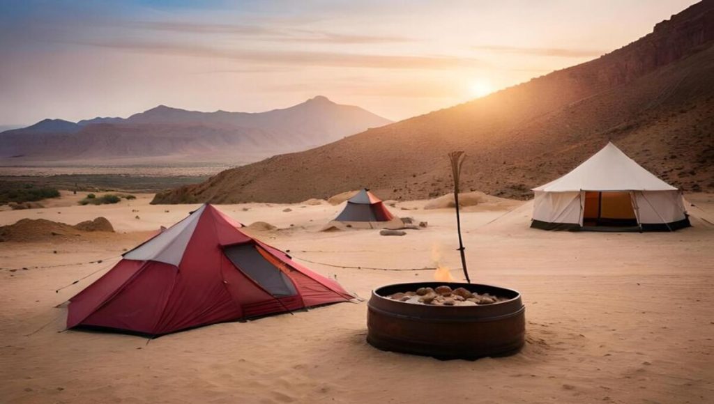 view of desert camping in dubai