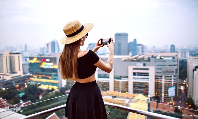 a woman taking a photo